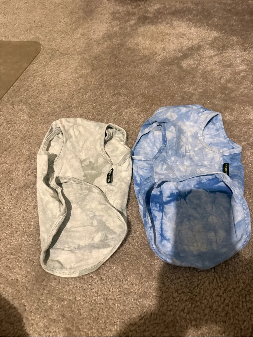 Tie-Dye Pet Shirts - Blue and Light Green
